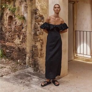 NEW DISSH Linen Strapless Maxi Dress